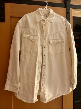 Levi's Off-White Denim Western Jacket - Women’s M Like New